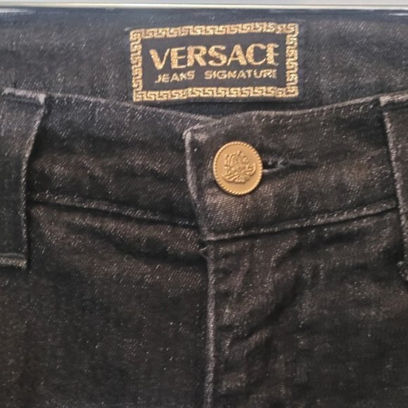VERSACE JEANS SIGNATURE Jeans Black size 31 45 from S/S 1993 Miami Collection - Picture 7 of 9